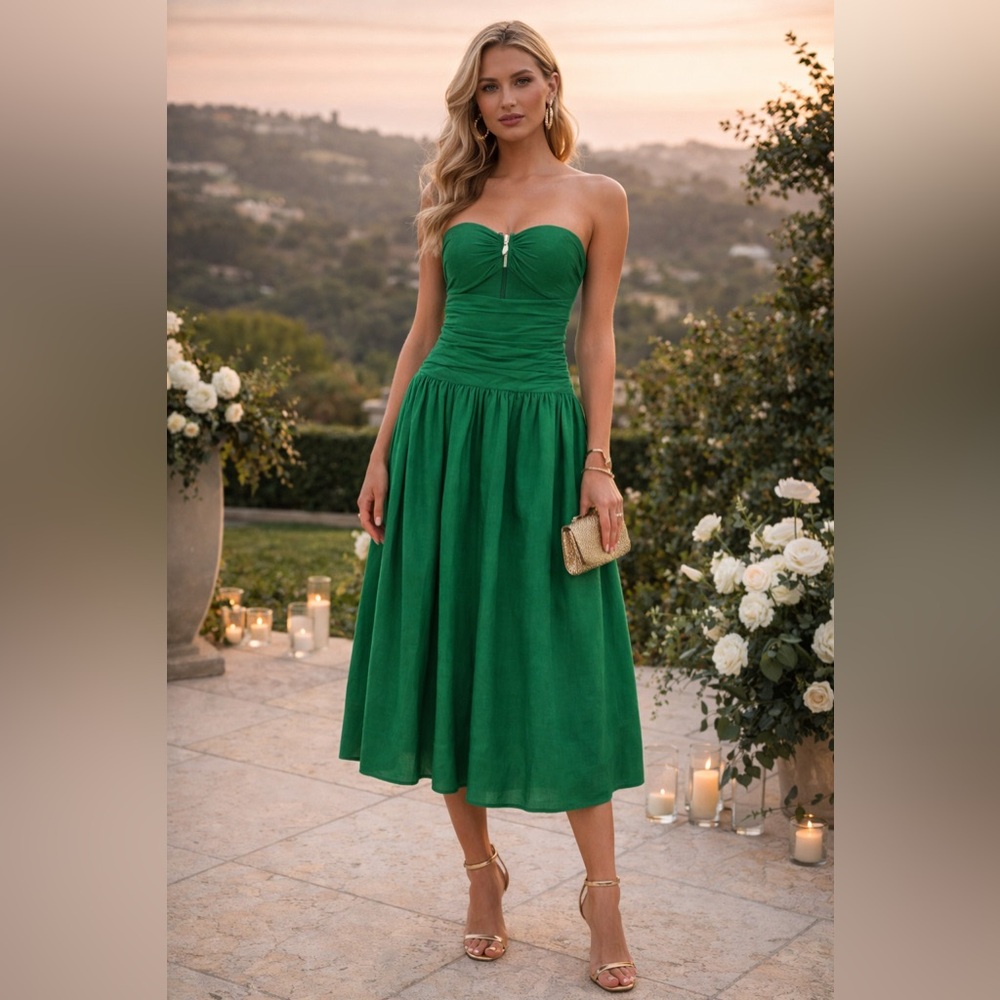 SHONA JOY LINEN BLEND DRESS